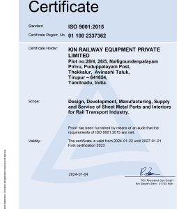 KIN RAILWAY - 01 100 2337362_ISO Certificate